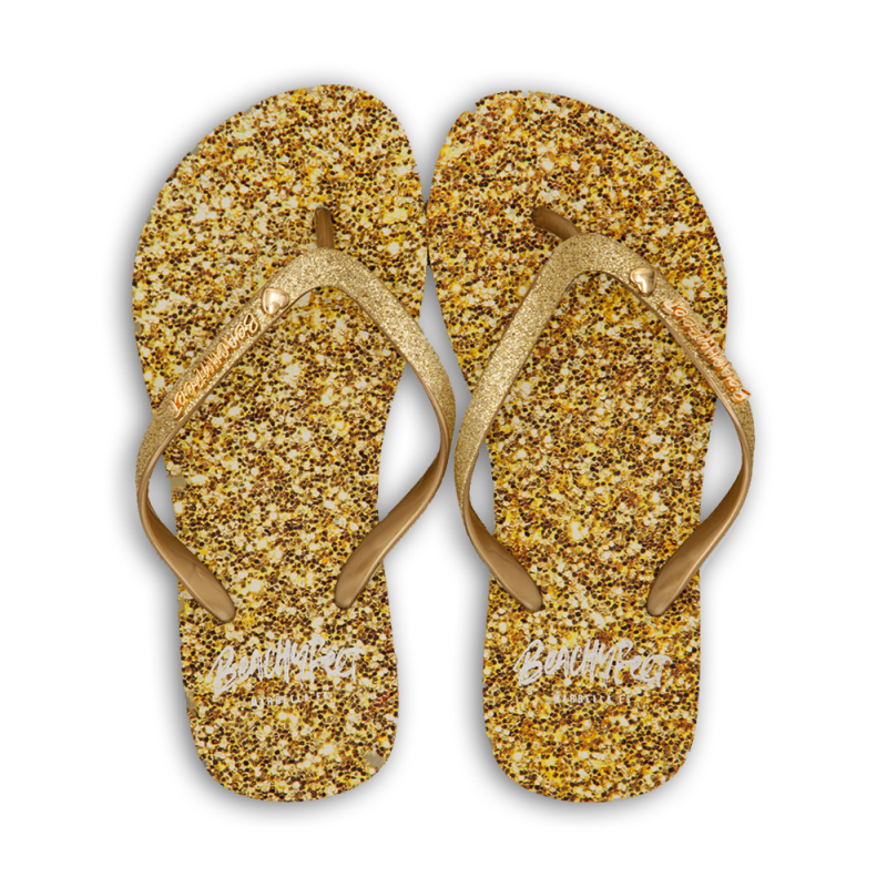 BeachyFeet Dames Teenslippers Golden Shimmer (Outlet) | Goud | 41/42