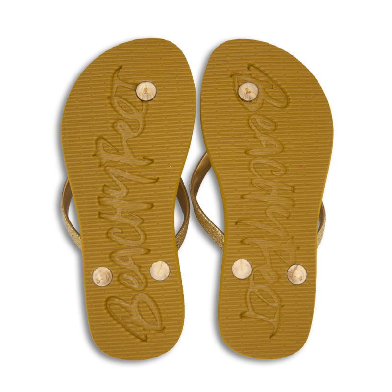 BeachyFeet Dames Teenslippers Golden Shimmer (Outlet) | Goud | 41/42