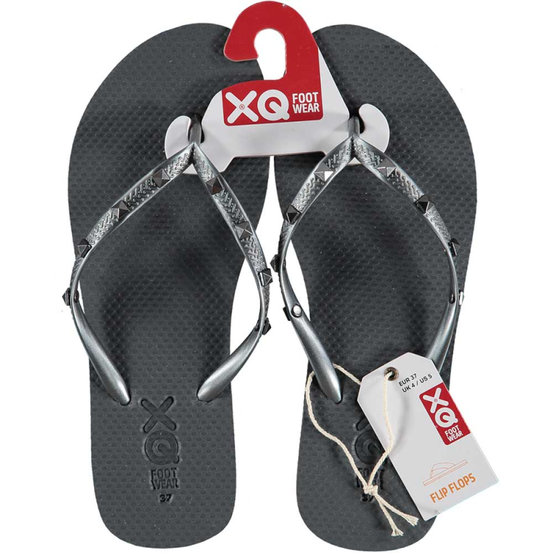 XQ Dames Teenslippers 000124995001 (Outlet) | Antraciet | 10 Paar | 37-38-39-40-41 (13321)