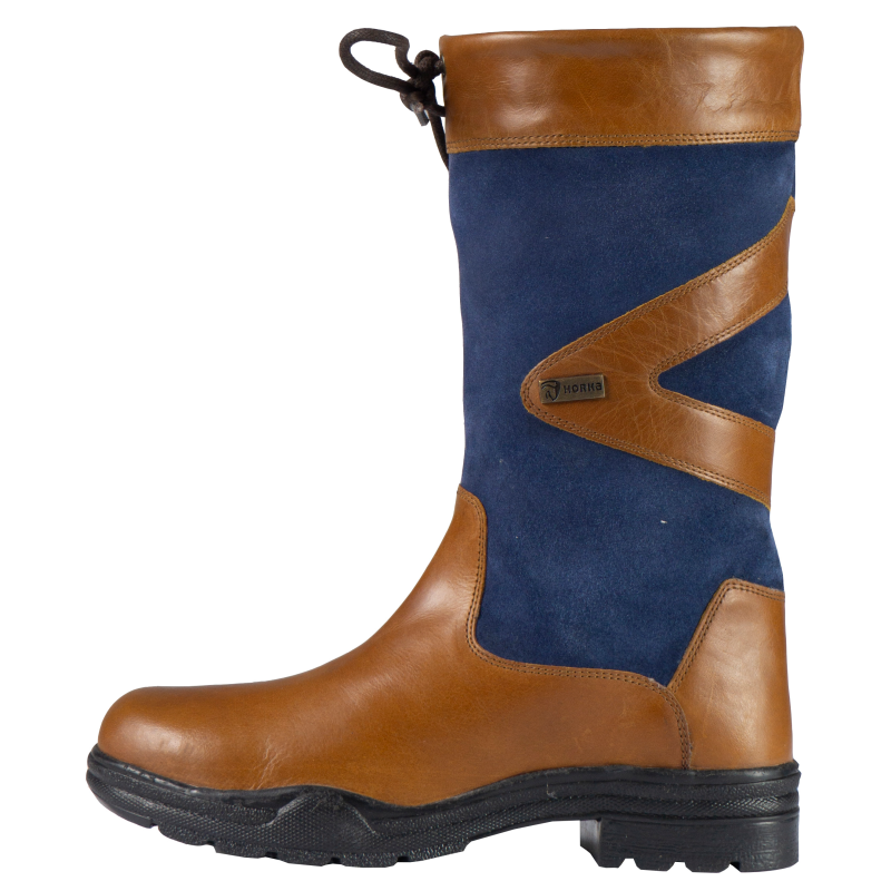 Horka Leren Laars Greenwich Gevoerd 146270 Cognac/Blauw (Outlet) | Cognac/Blauw 0651 | 38