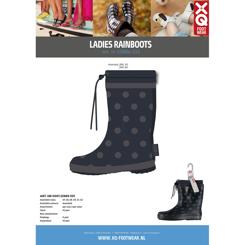 XQ Dames Regenlaars 000123886103 met fleecevoering (Outlet) | Assorted | 37