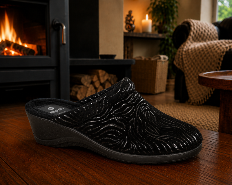 Alberola Muil met hakje en kraag K241028-1 (Outlet) | Zwart | 36