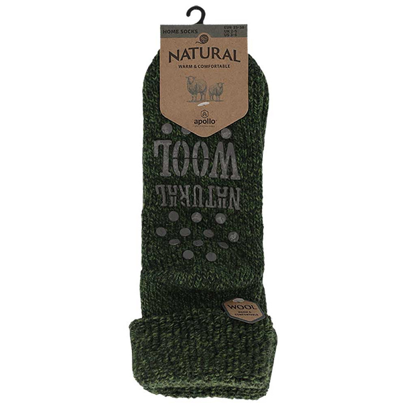Apollo 000124354000 Wollen Homesokken Legergroen