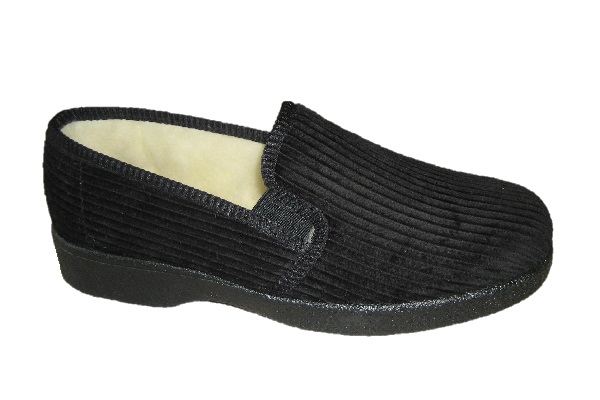 Neles Rib Pantoffel Scheerwol Gevoerd 3204-L1 | Zwart | 39